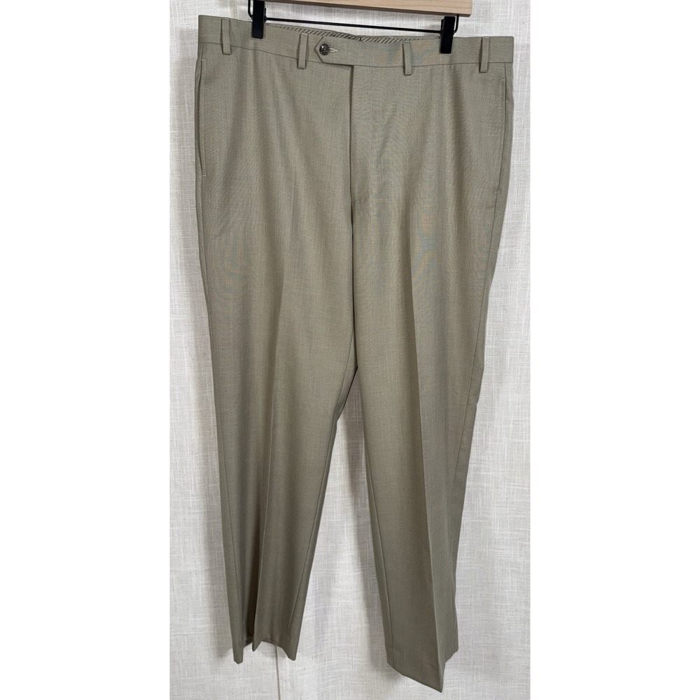 Ralph Lauren Men's Dress Pants Polyester Stretch Front Trousers 38x34 Work Khaki
